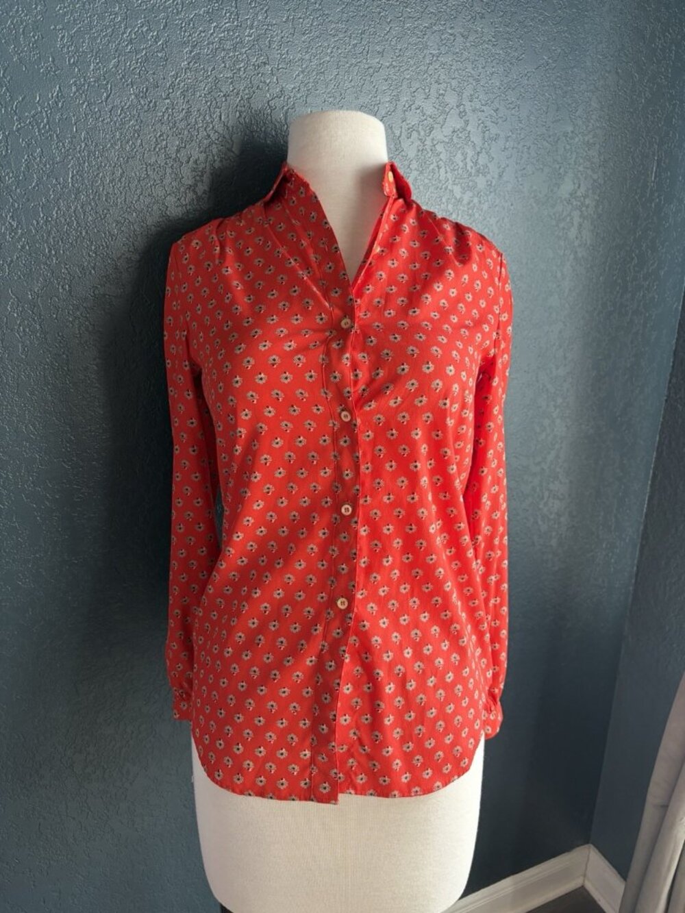 Vintage J. G. Hook Red Button Down Shirt Sz 4 Made In Hong Kong